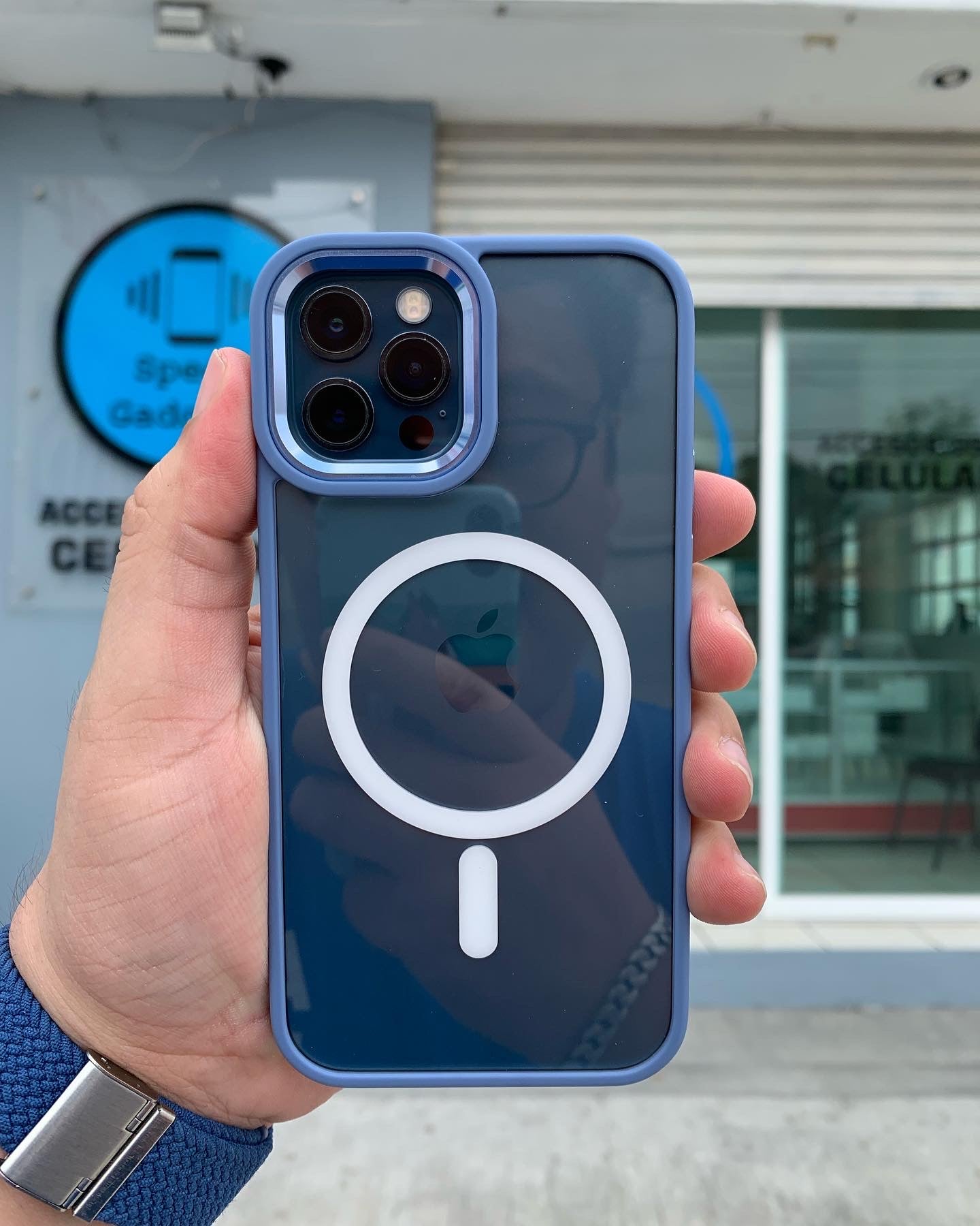 Case Magsafe Transparente Azul