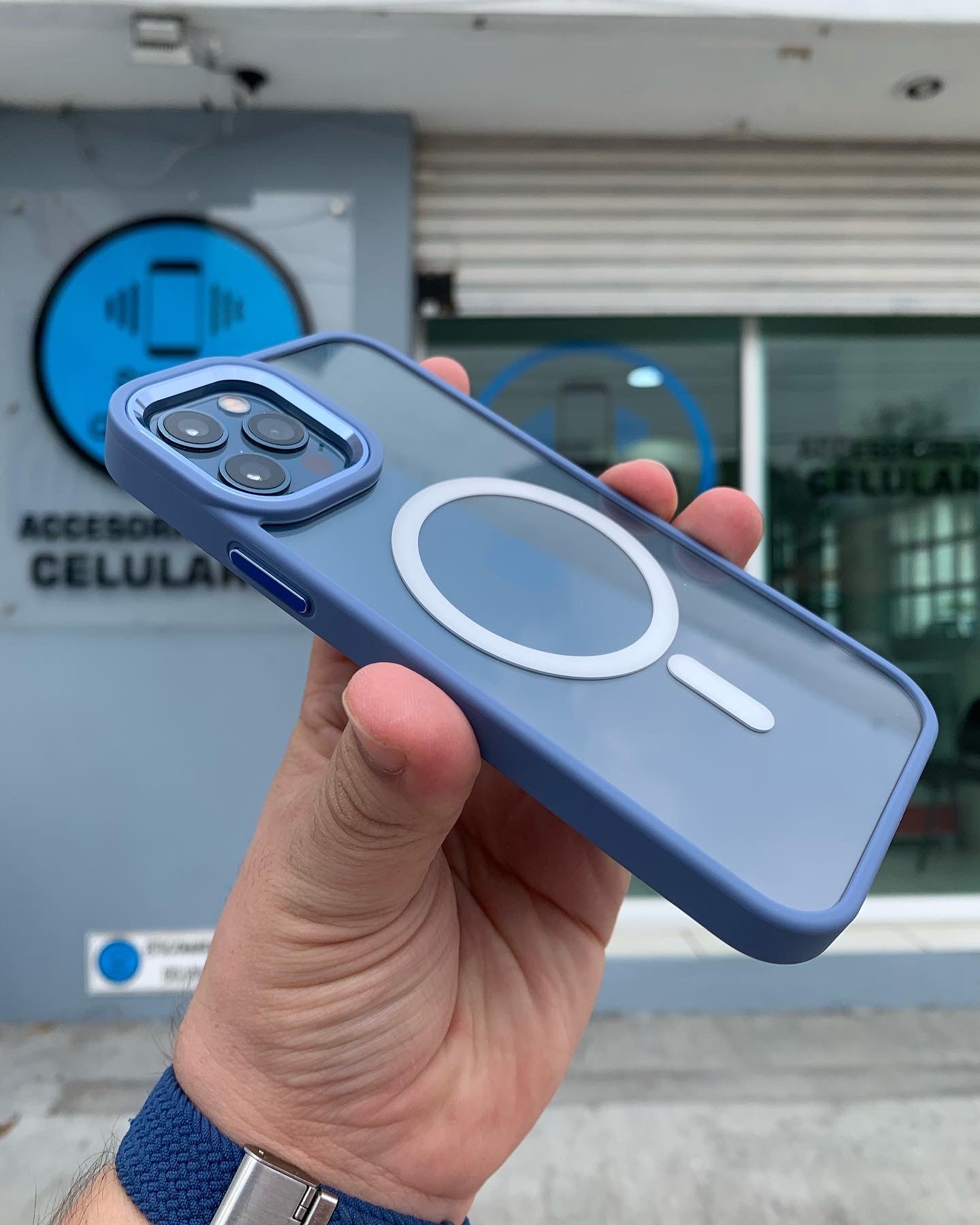 Case Magsafe Transparente Azul