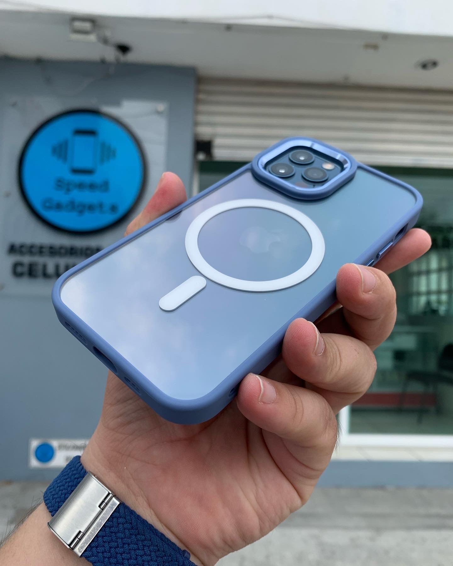 Case Magsafe Transparente Azul