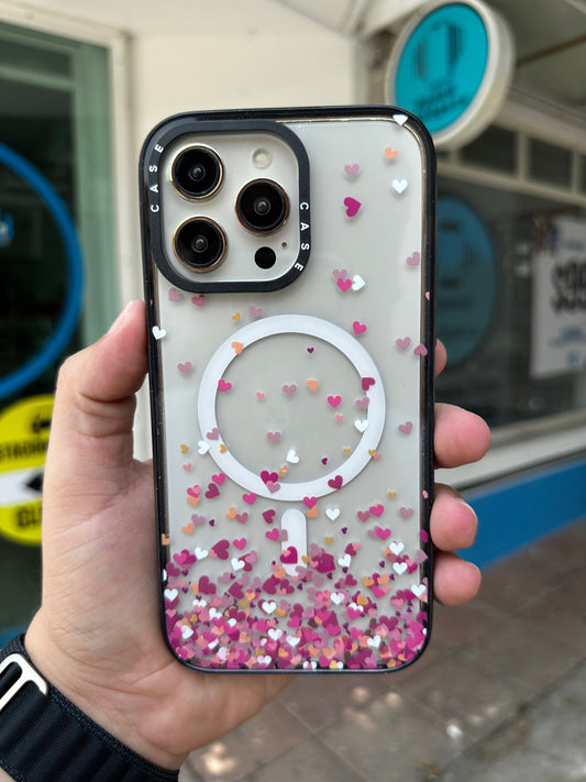 Case Funda Magsafe para iPhone Corazones