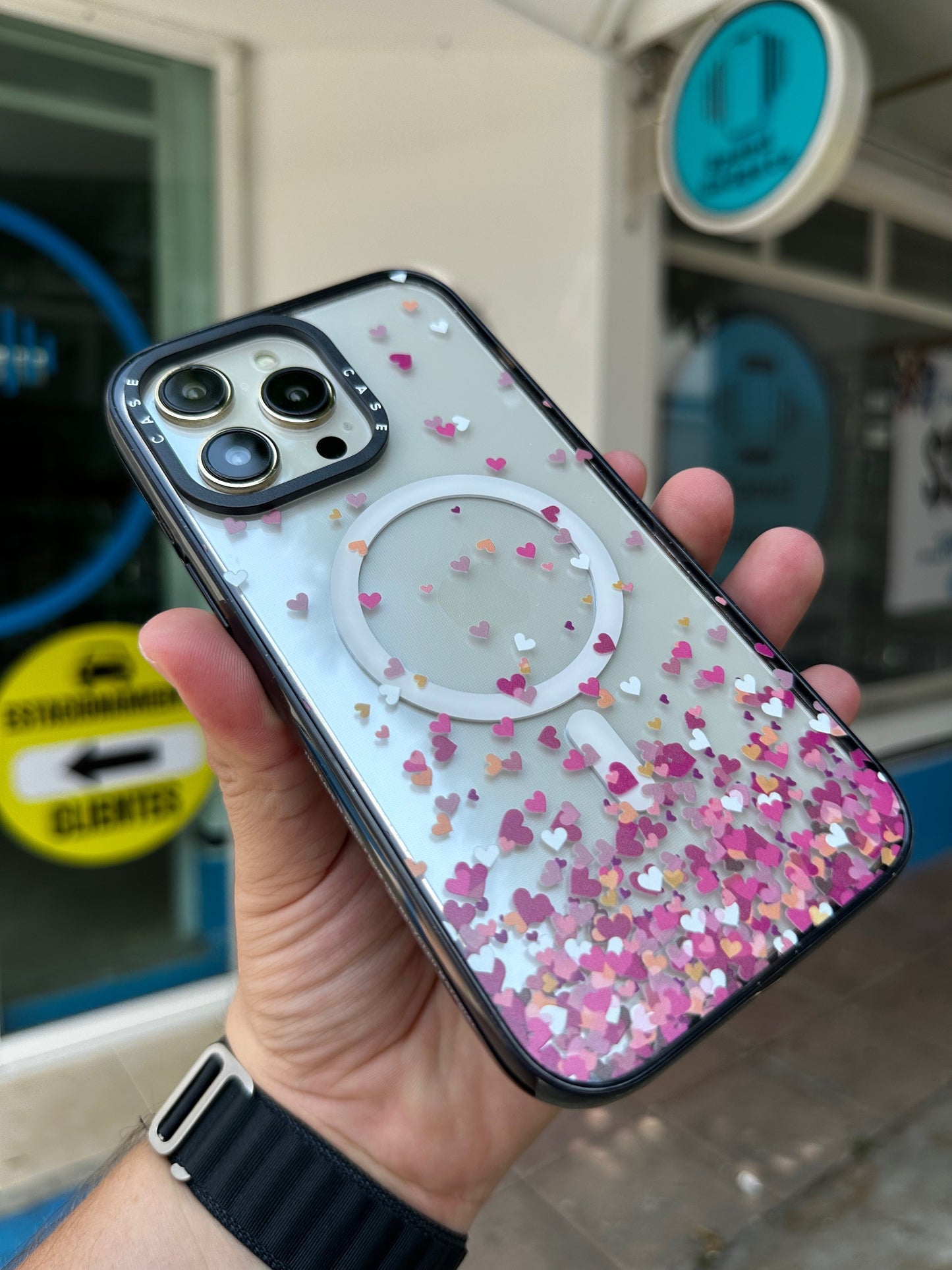 Case Funda Magsafe para iPhone Corazones