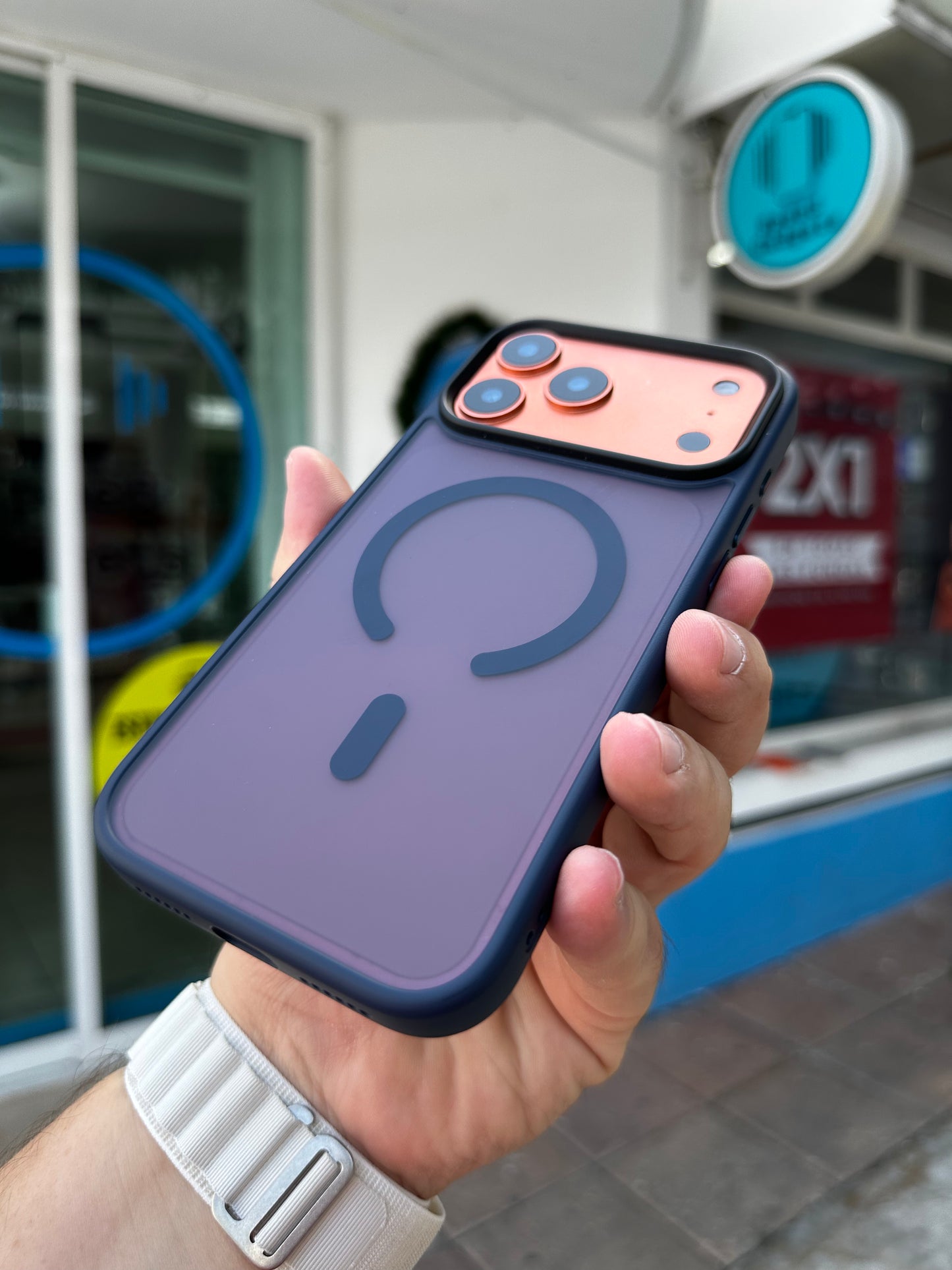 Case Funda Magsafe para iPhone Humo Azul