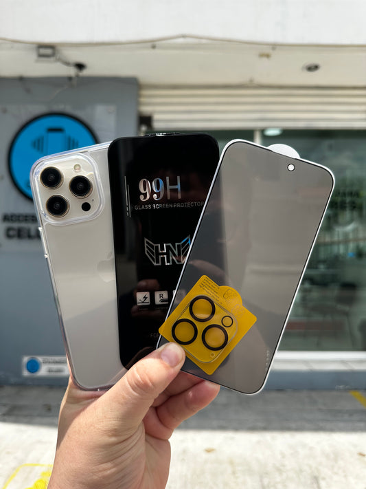 Kit Case Transparente - Mica camara - Mica Pantalla completa transparente o Privacidad