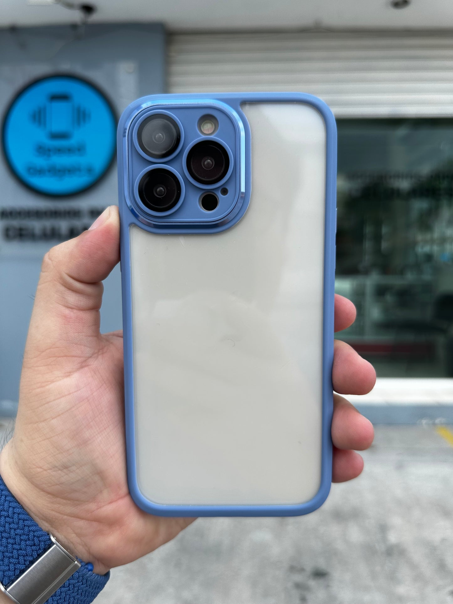 Case Transparente Protección Camara Azul