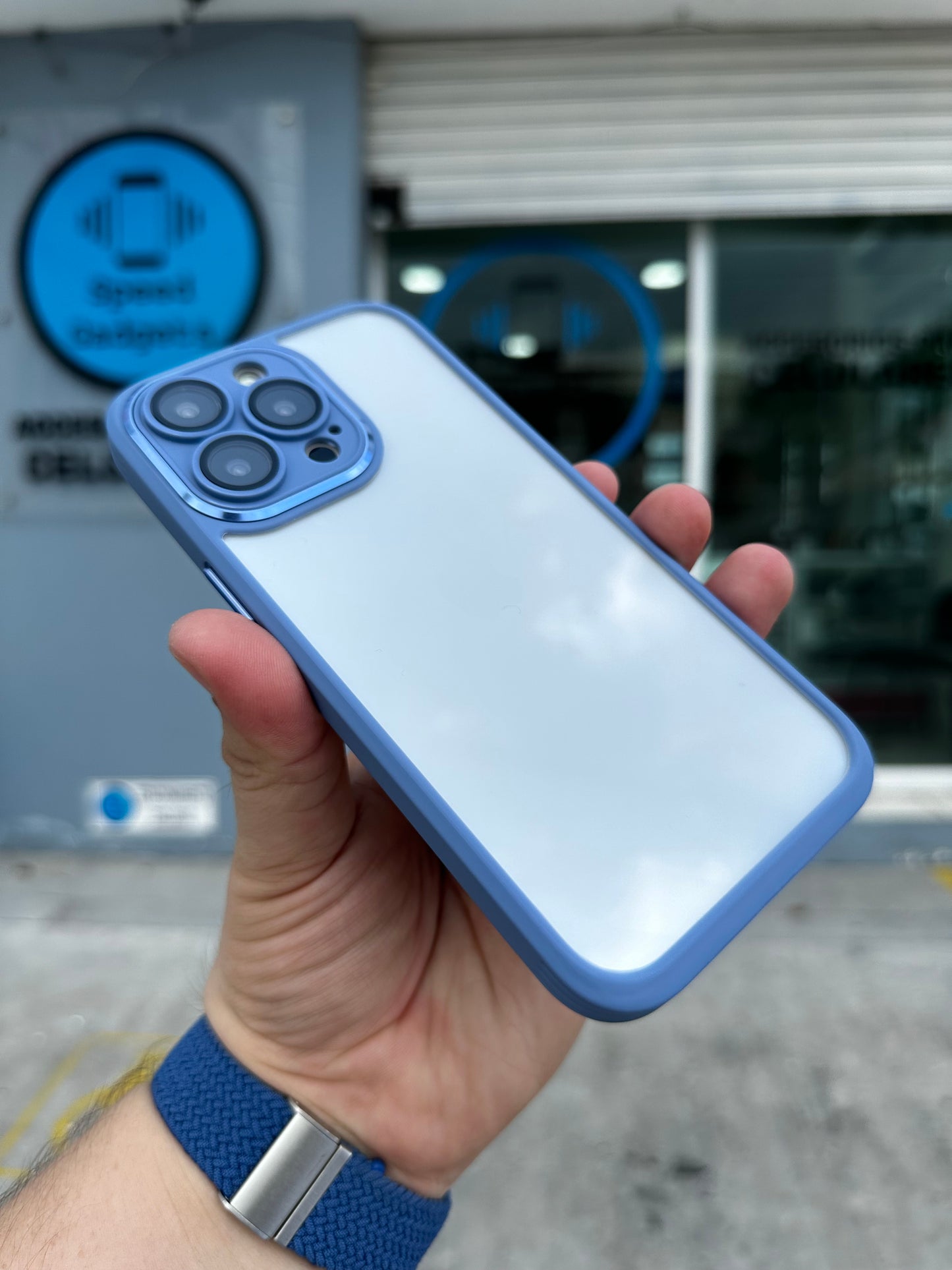 Case Transparente Protección Camara Azul