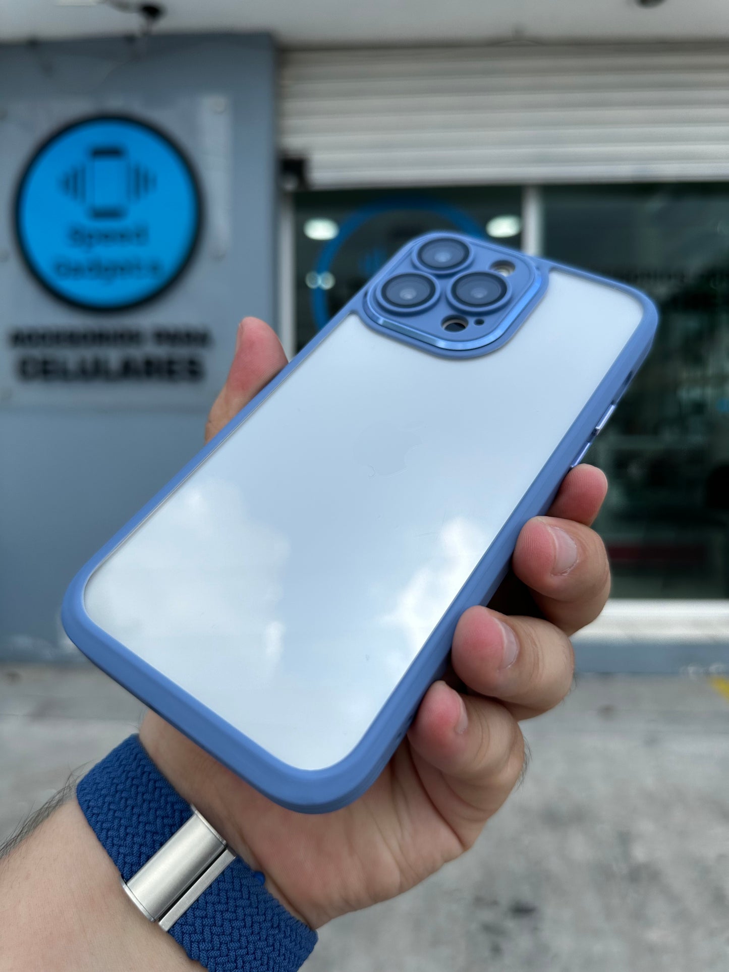 Case Transparente Protección Camara Azul