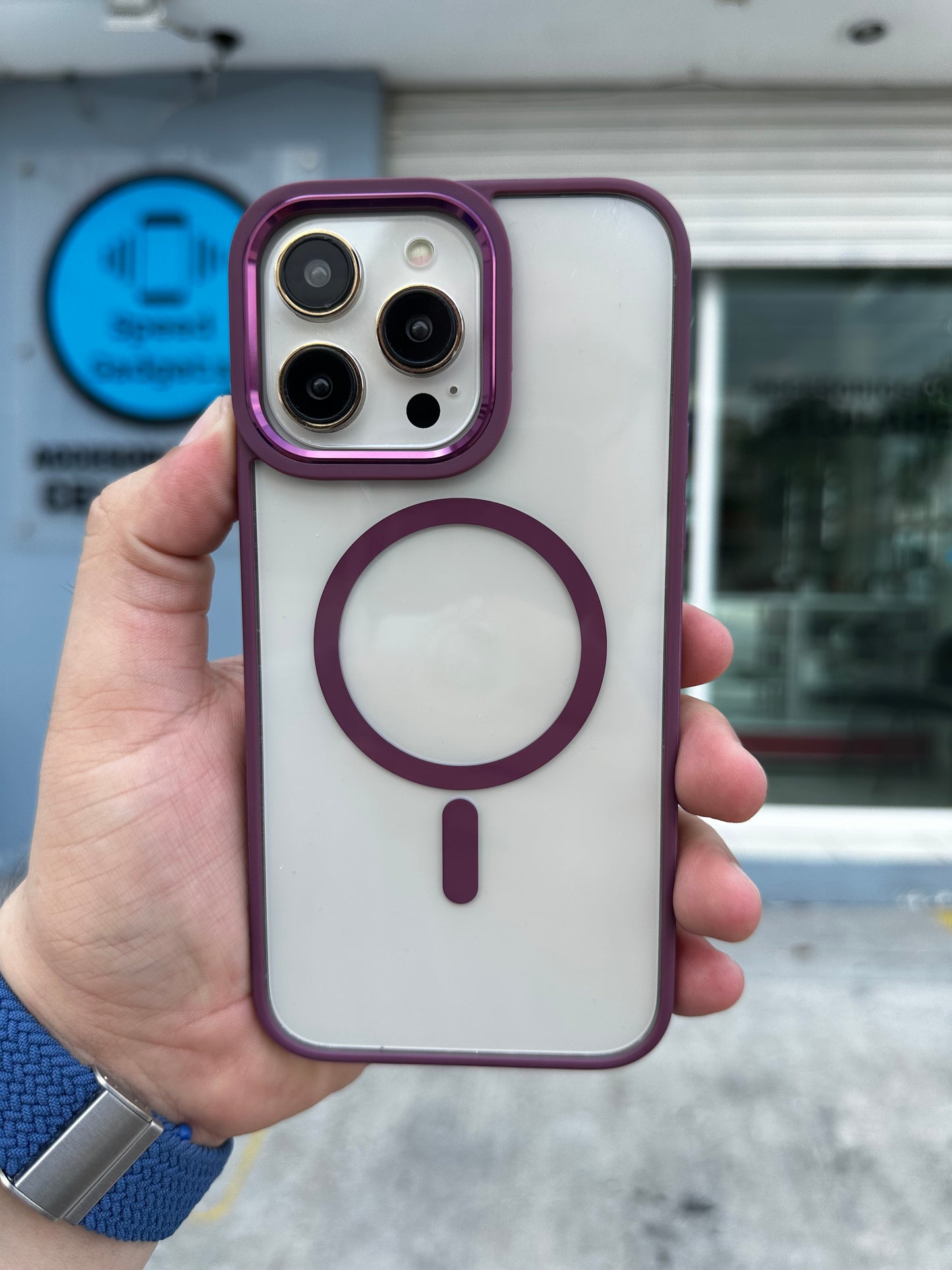 Case Magsafe Transparente Purpura