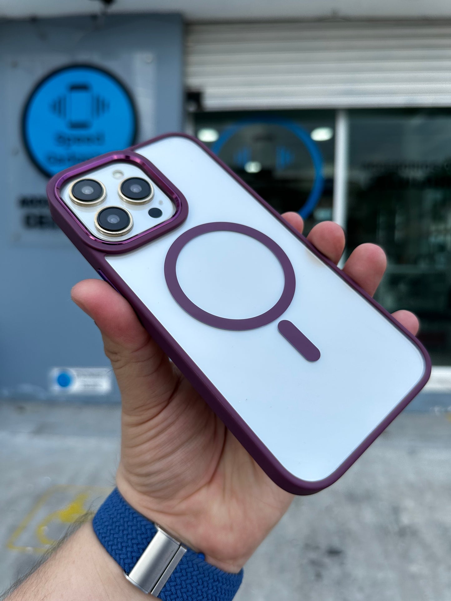 Case Magsafe Transparente Purpura