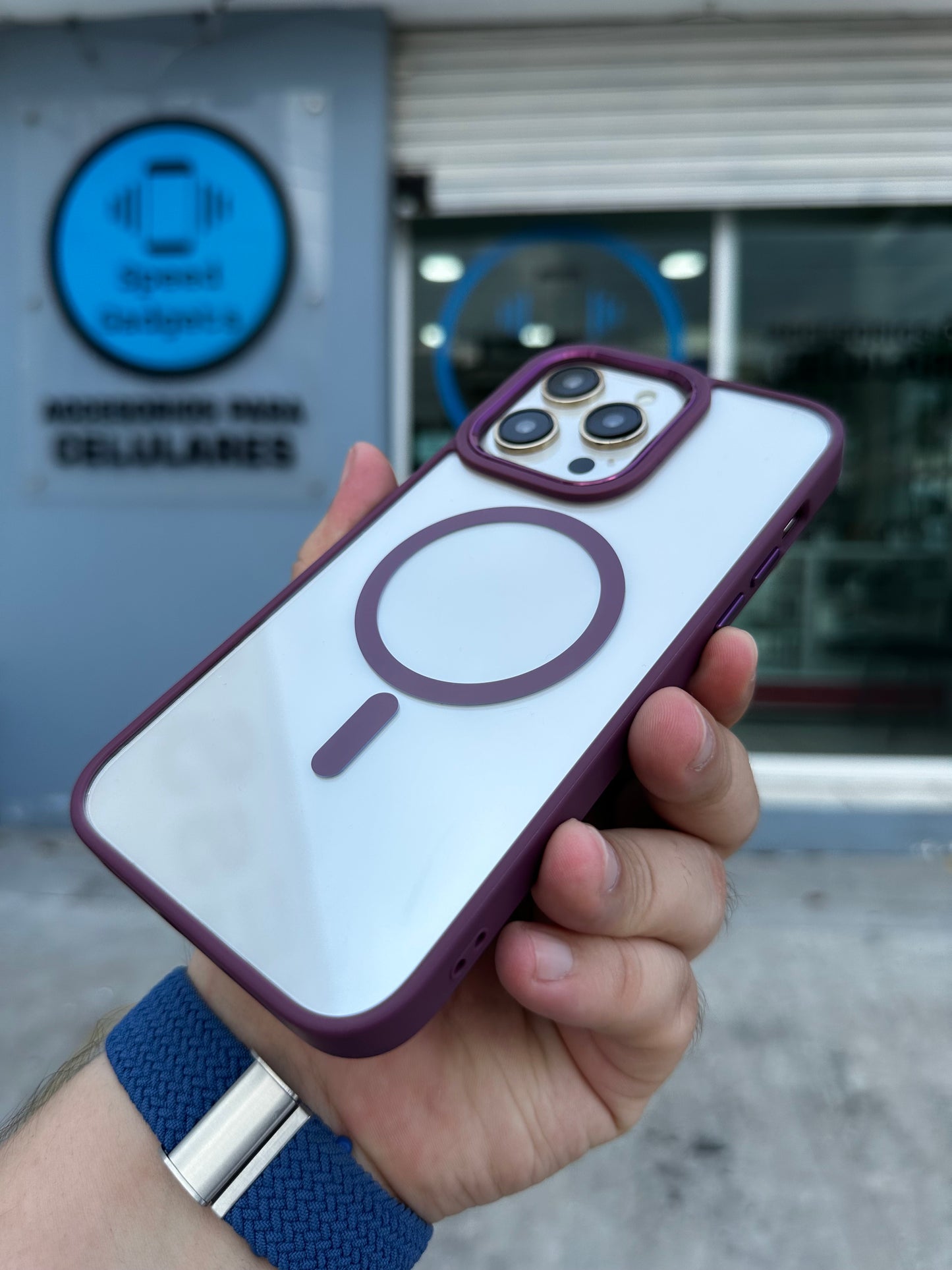 Case Magsafe Transparente Purpura