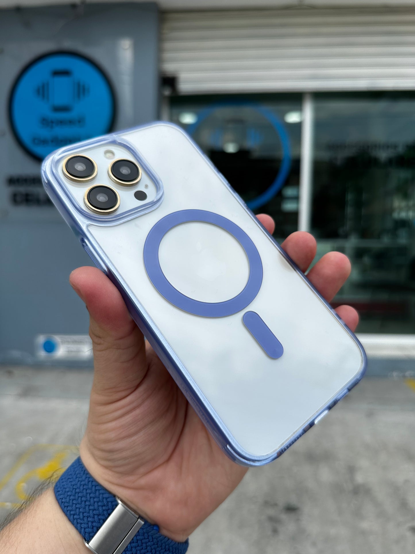 Case Magsafe Transparente Azul