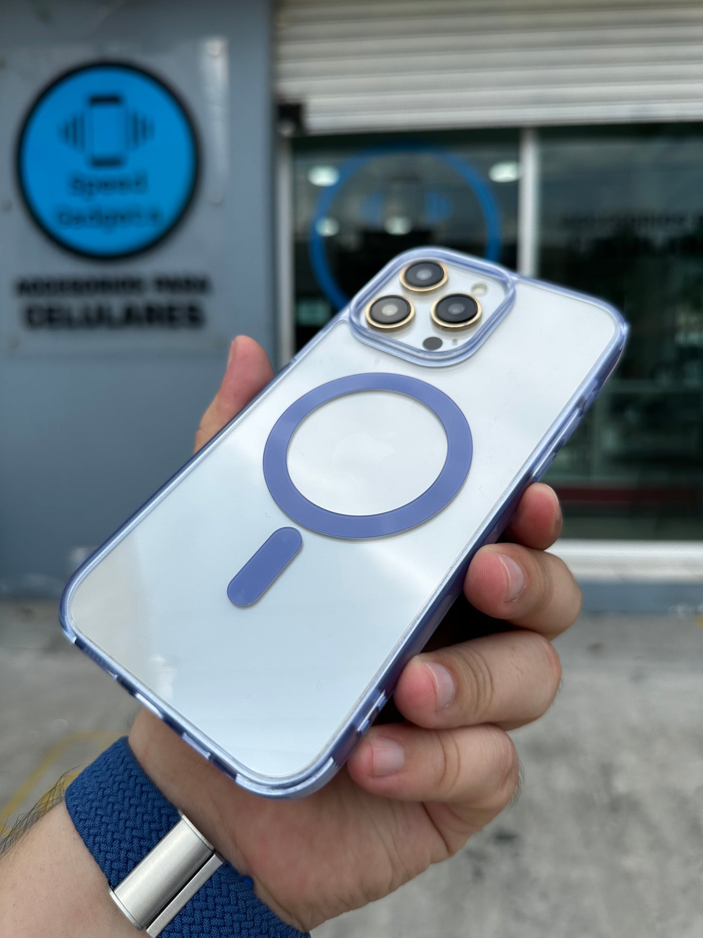 Case Magsafe Transparente Azul