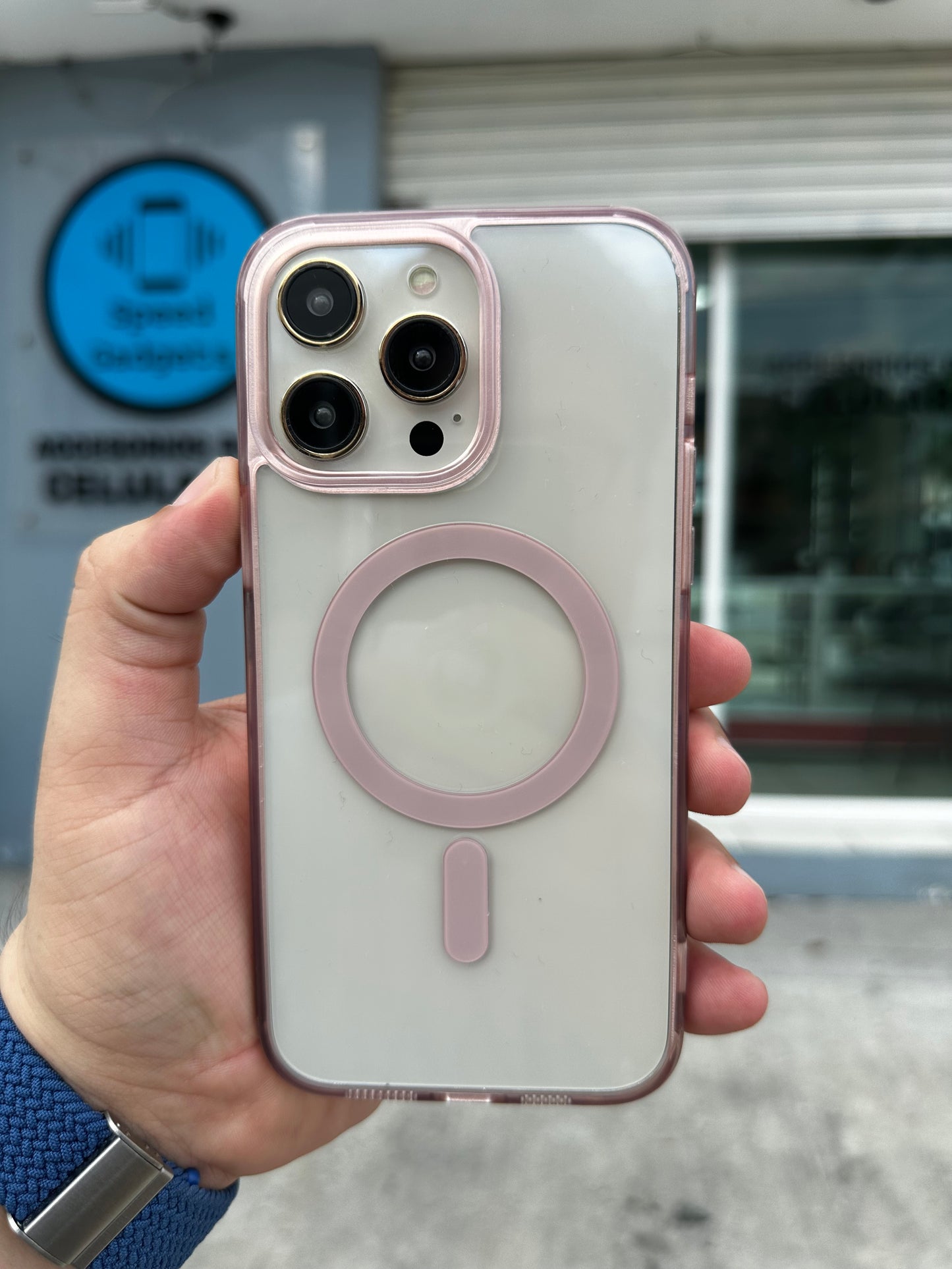 Case Magsafe Transparente Rosa