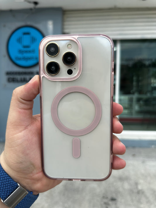 Case Magsafe Transparente Rosa