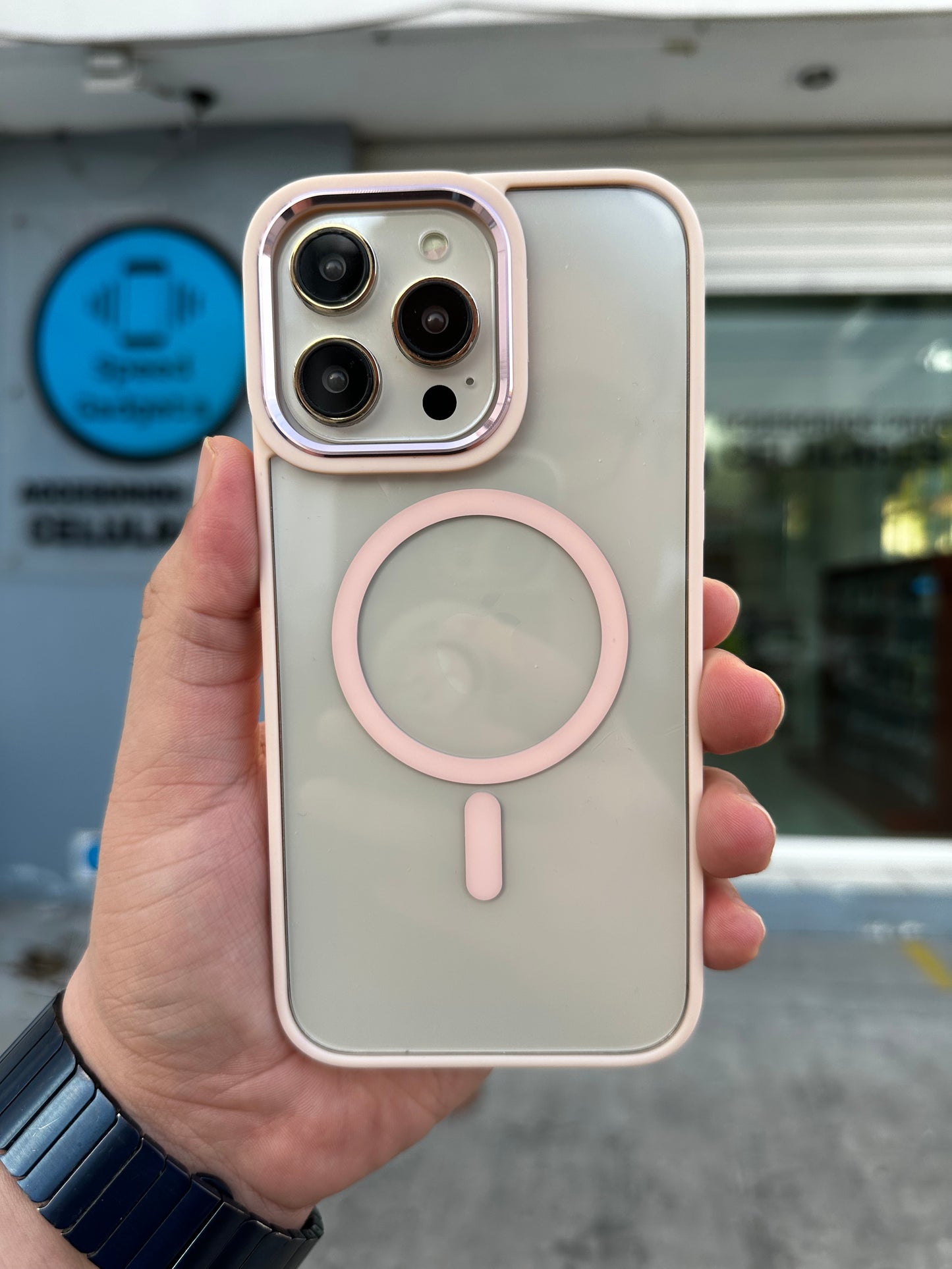 Case Magsafe Transparente Rosa