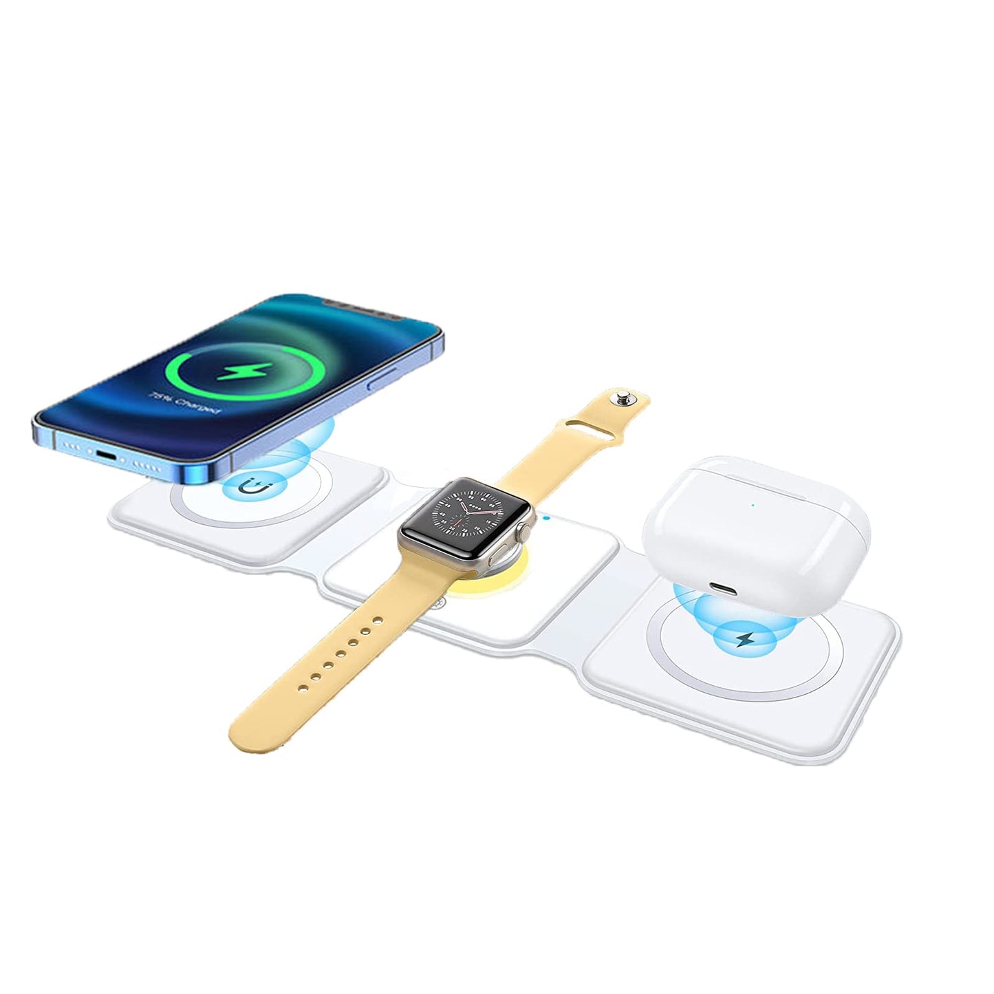 Estacion de carga para iPhone 15, 14, 13, 12 Pro Max, Airpods Pro, Apple Watch