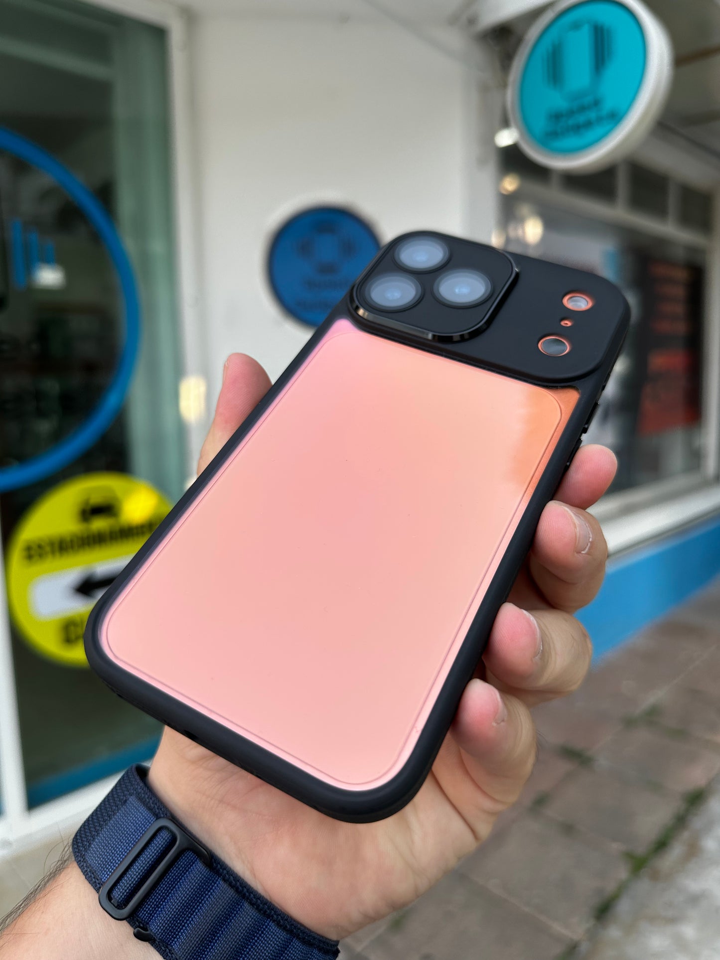 Case Transparente Protección Camara Negro