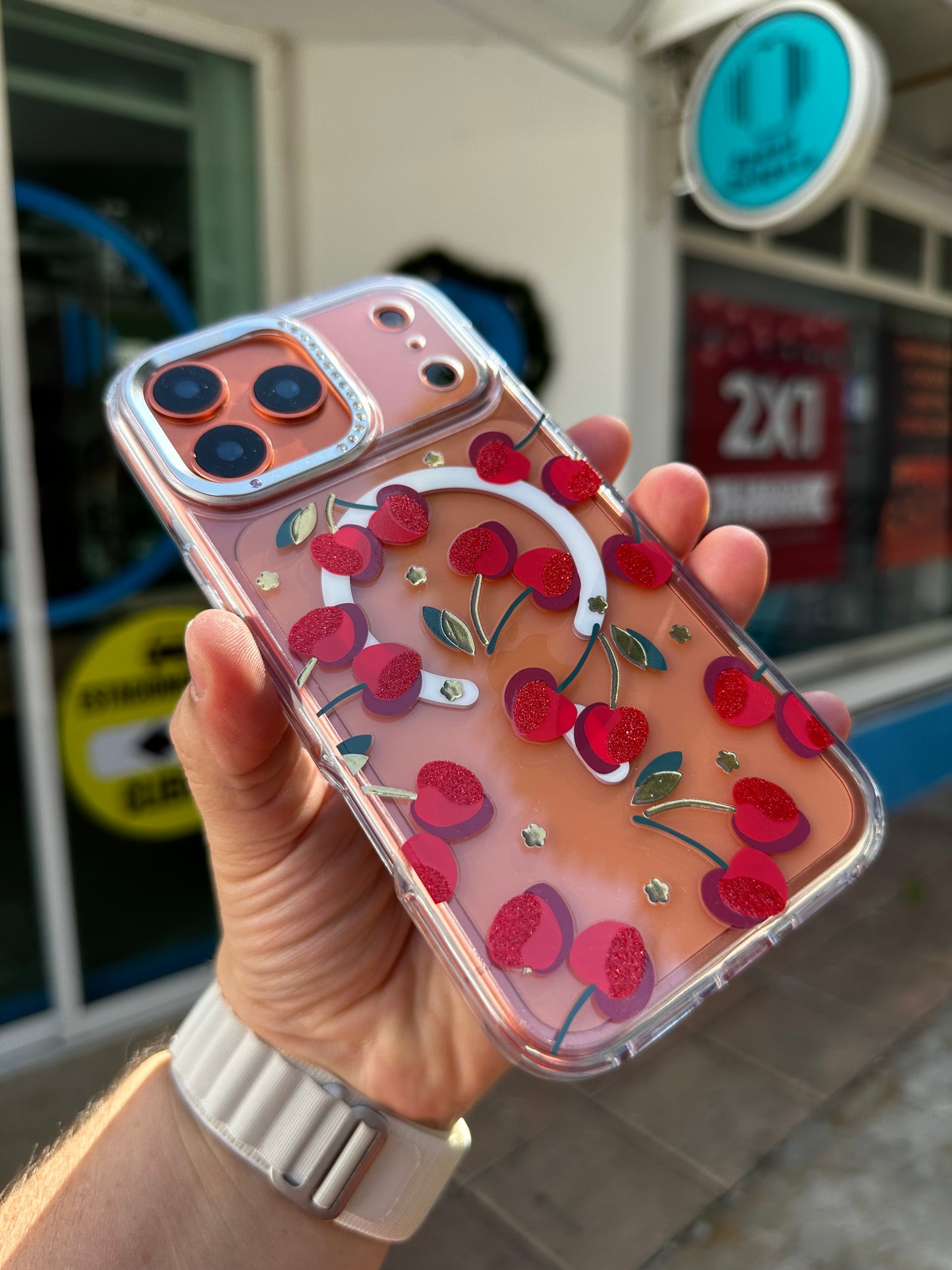 Case Funda Magsafe para iPhone Cerezas