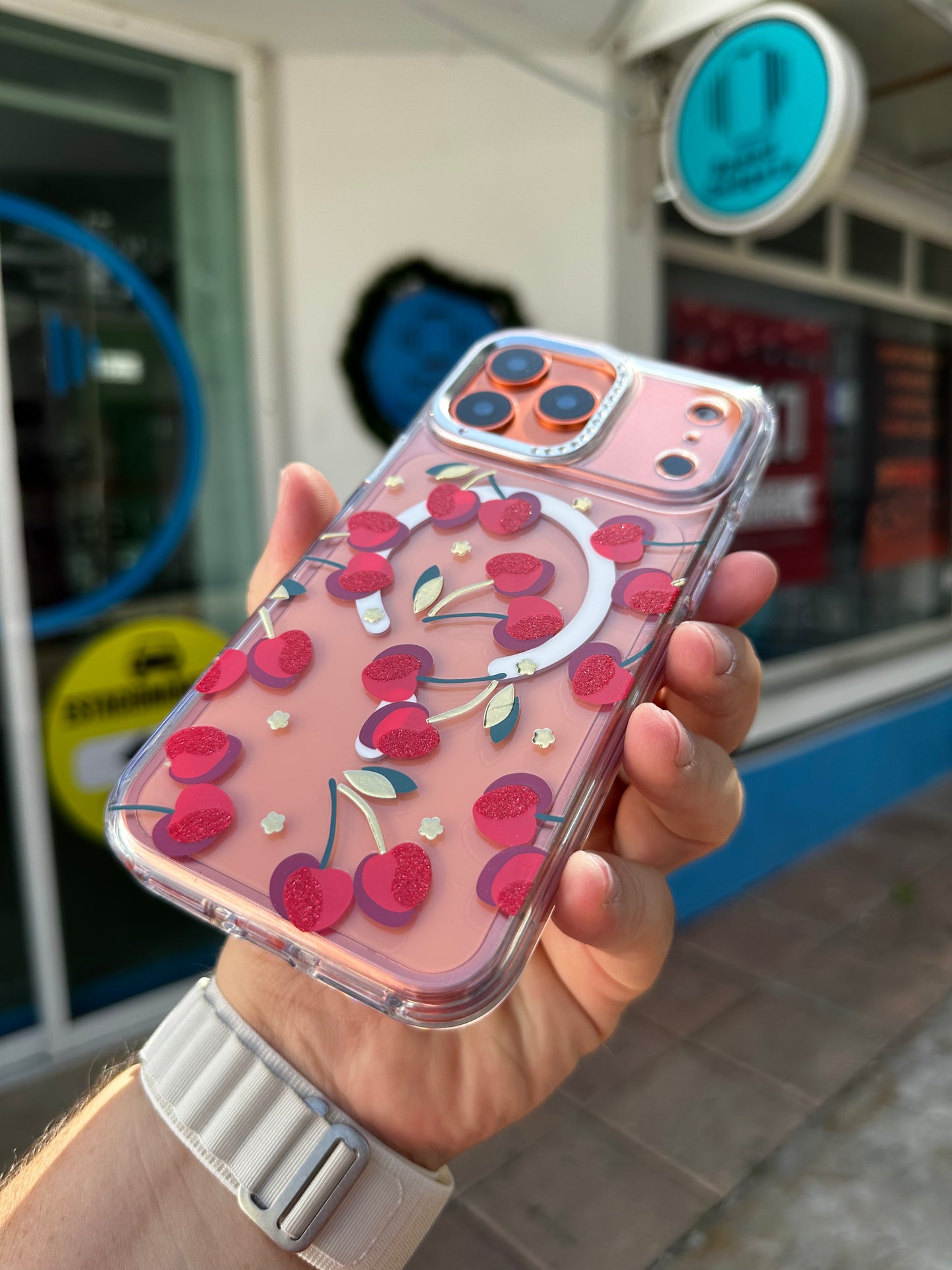 Case Funda Magsafe para iPhone Cerezas