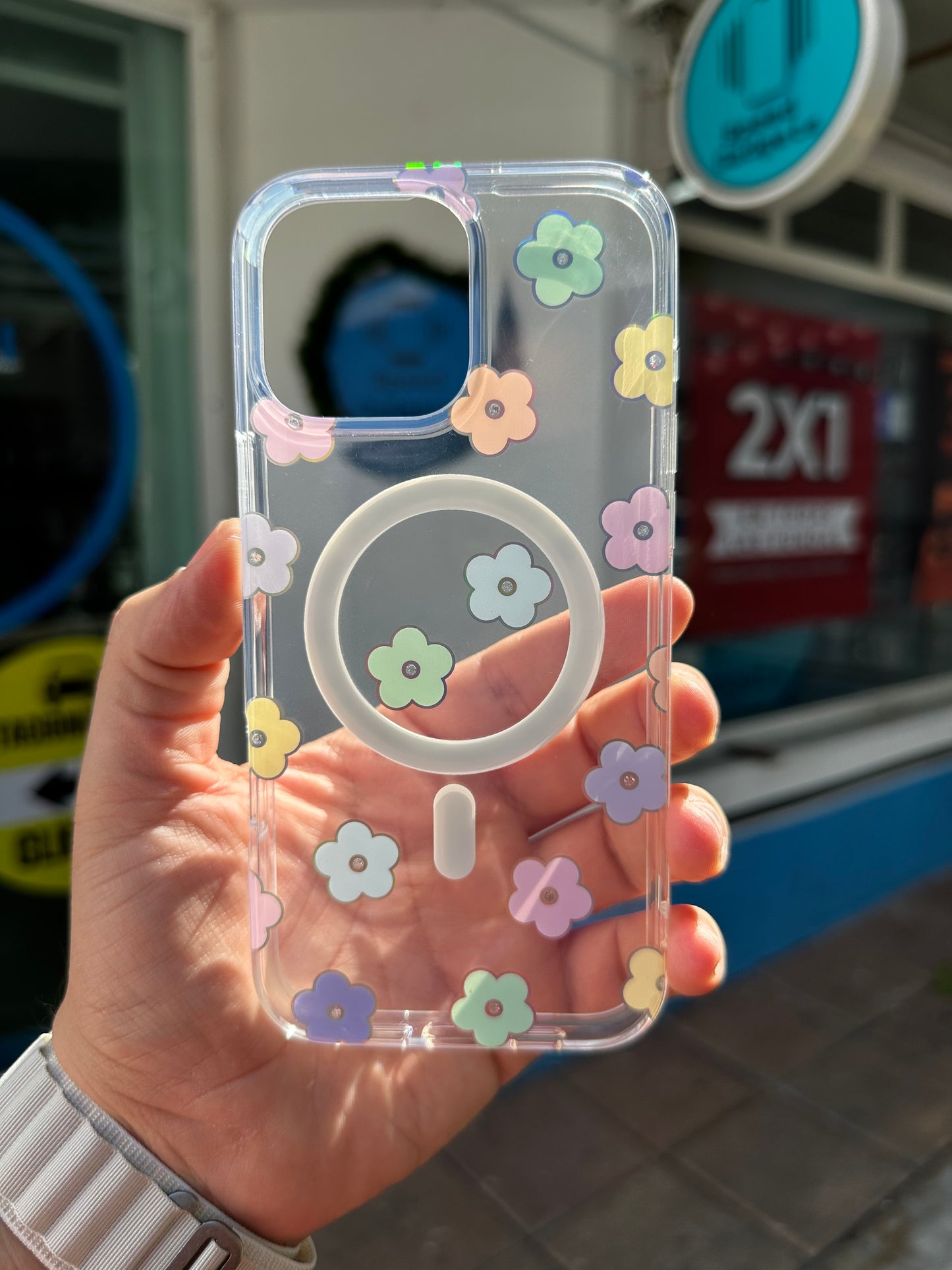 Case Funda Magsafe para iPhone Flores tornasol