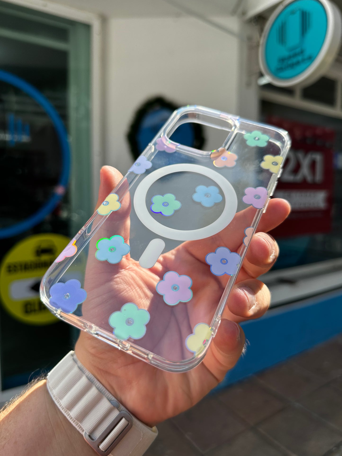 Case Funda Magsafe para iPhone Flores tornasol