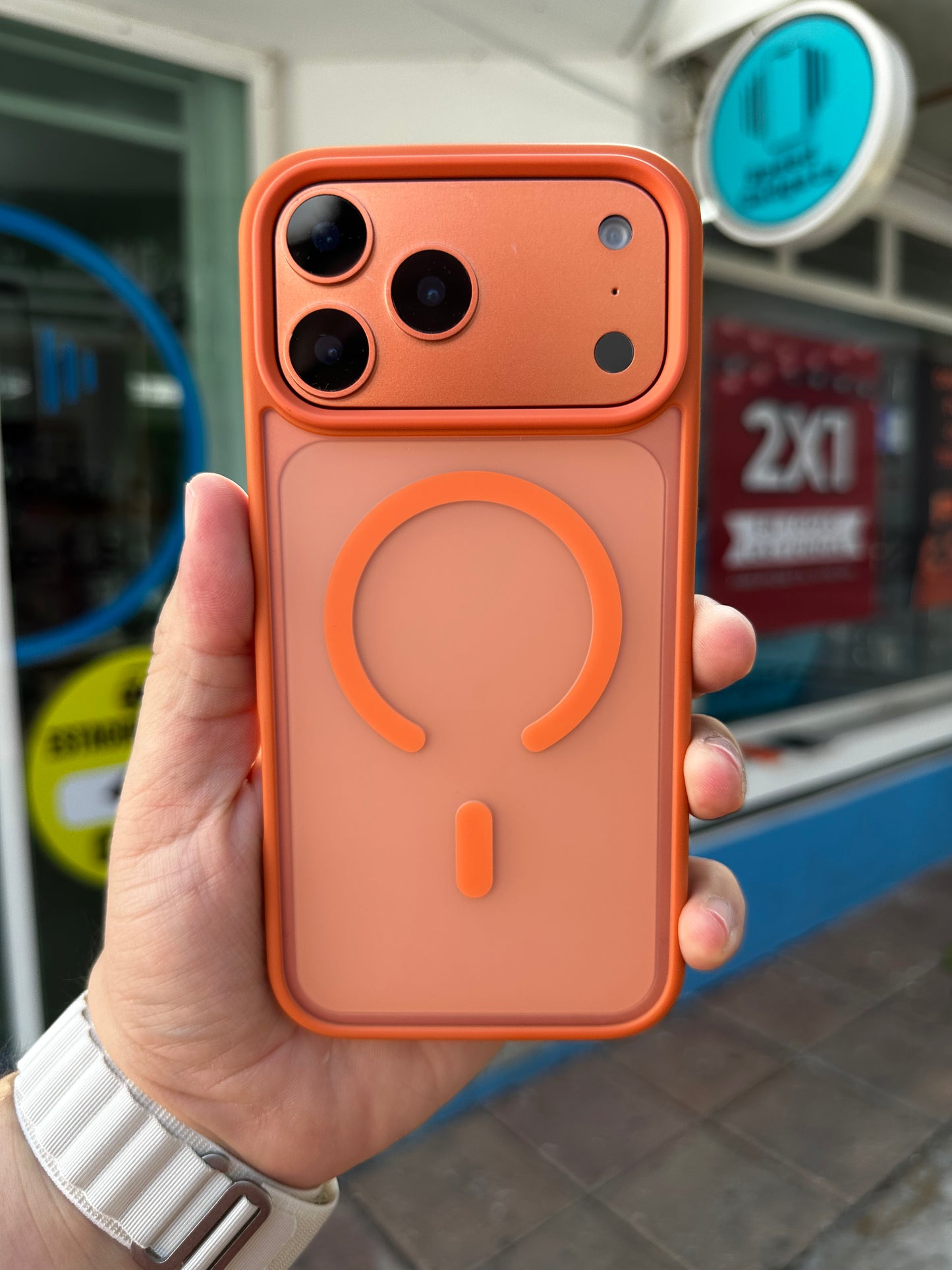 Case Funda Humo Naranja Magsafe para iPhone