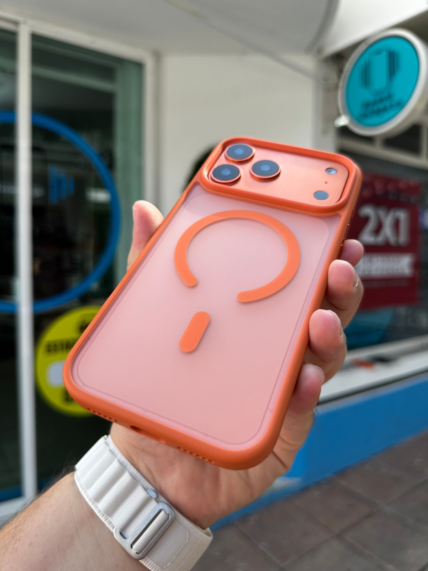 Case Funda Humo Naranja Magsafe para iPhone