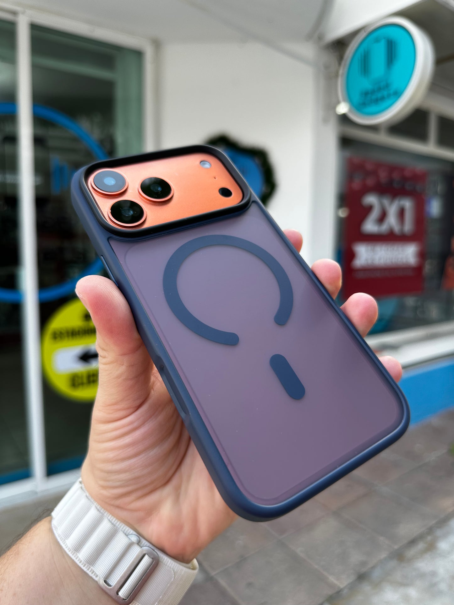 Case Funda Magsafe para iPhone Humo Azul