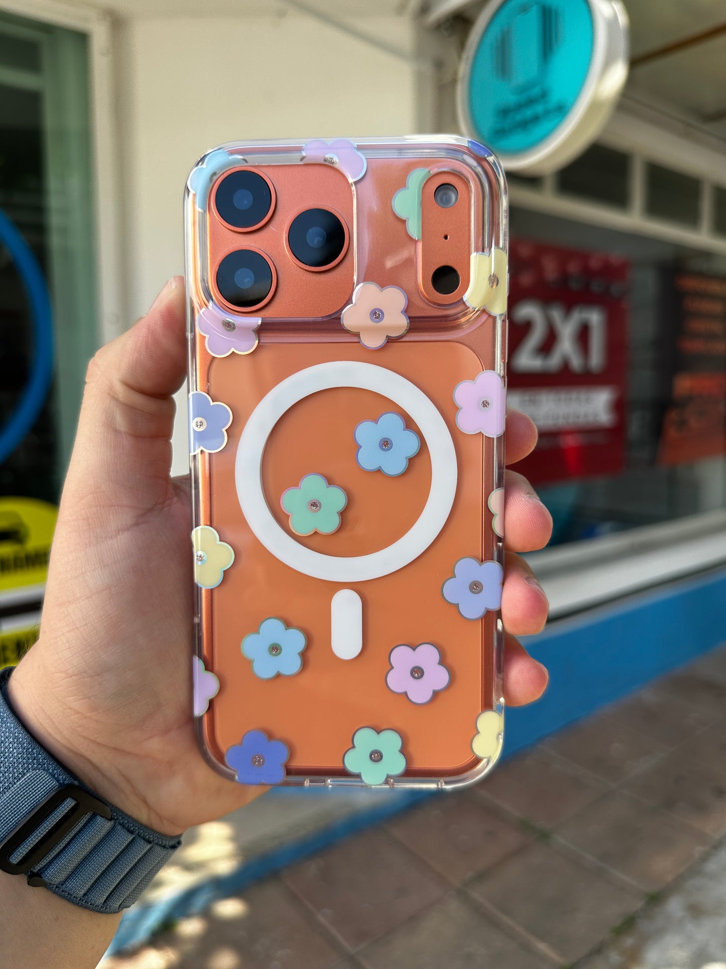 Case Funda Magsafe para iPhone Flores tornasol