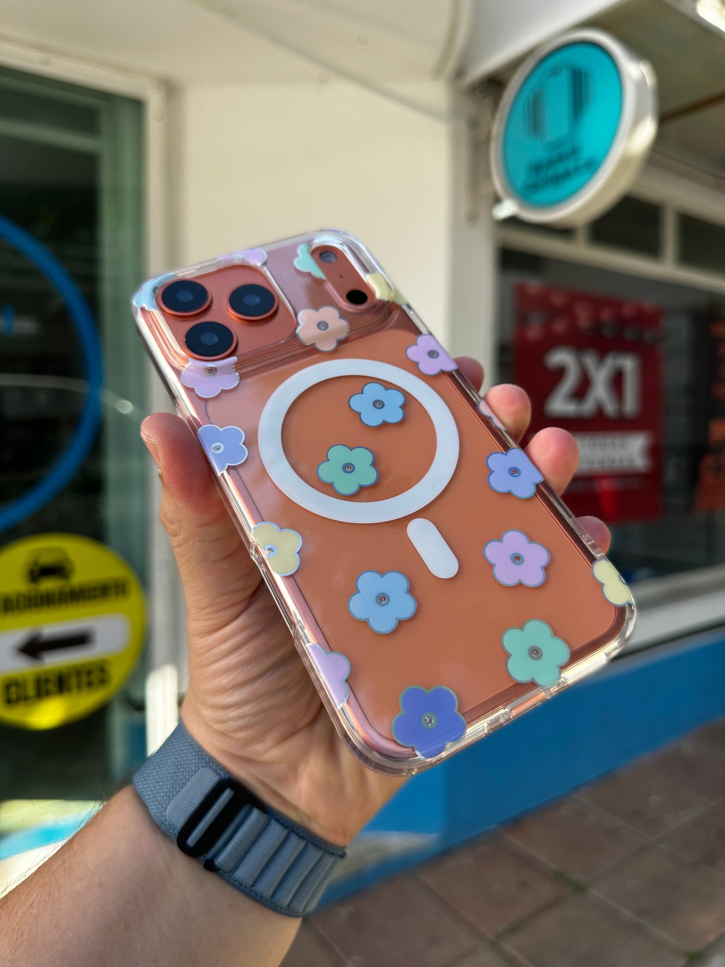 Case Funda Magsafe para iPhone Flores tornasol