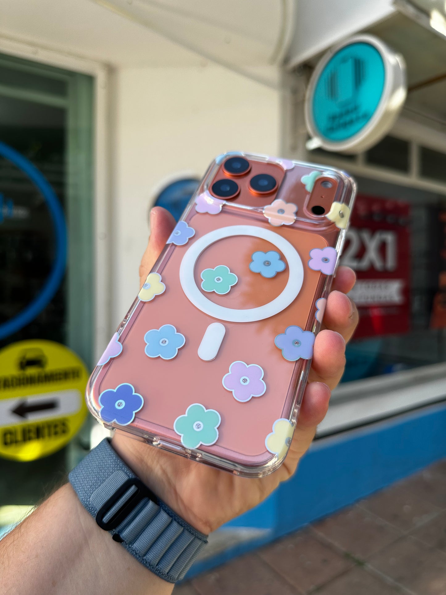 Case Funda Magsafe para iPhone Flores tornasol